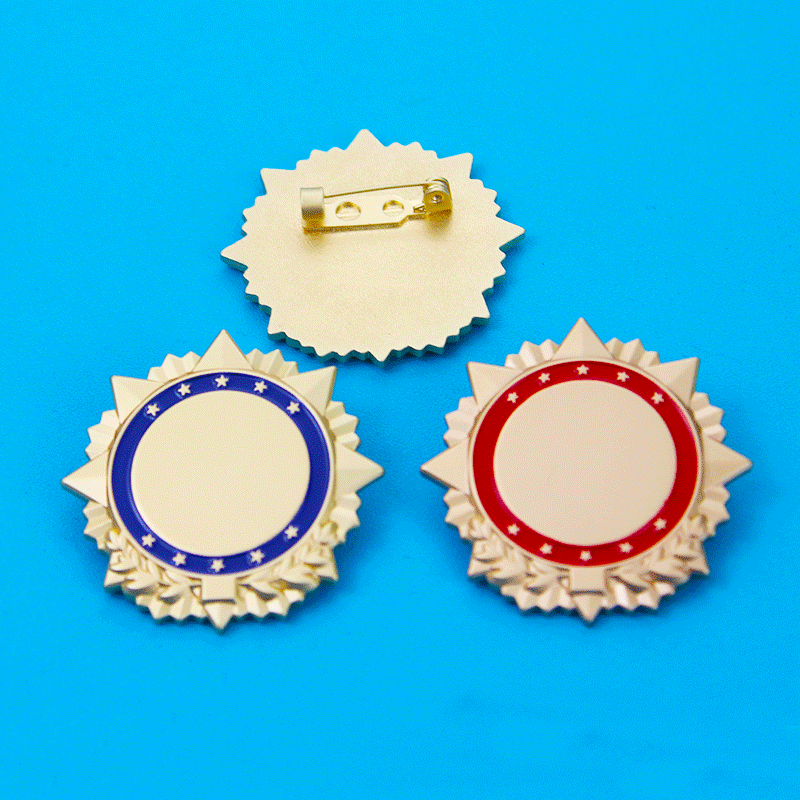 厂家直销胸牌胸针金属班干部徽章批发  空白勋章校徽金属徽章胸章