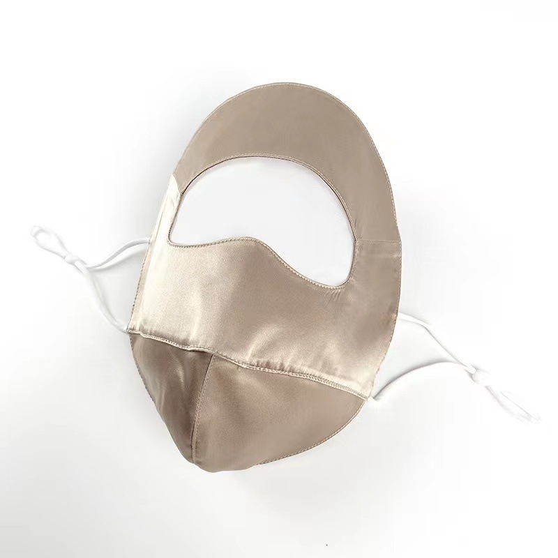 真丝面罩透气凉爽防晒抗uv真丝口罩柔软防尘防油烟双面桑蚕丝真丝