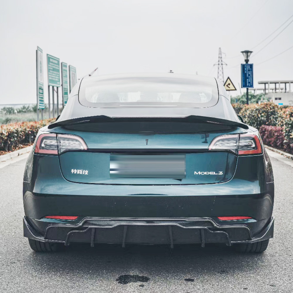 适用于特斯拉model3改装黑武士小包围fast亮黑色前唇侧裙后唇尾翼