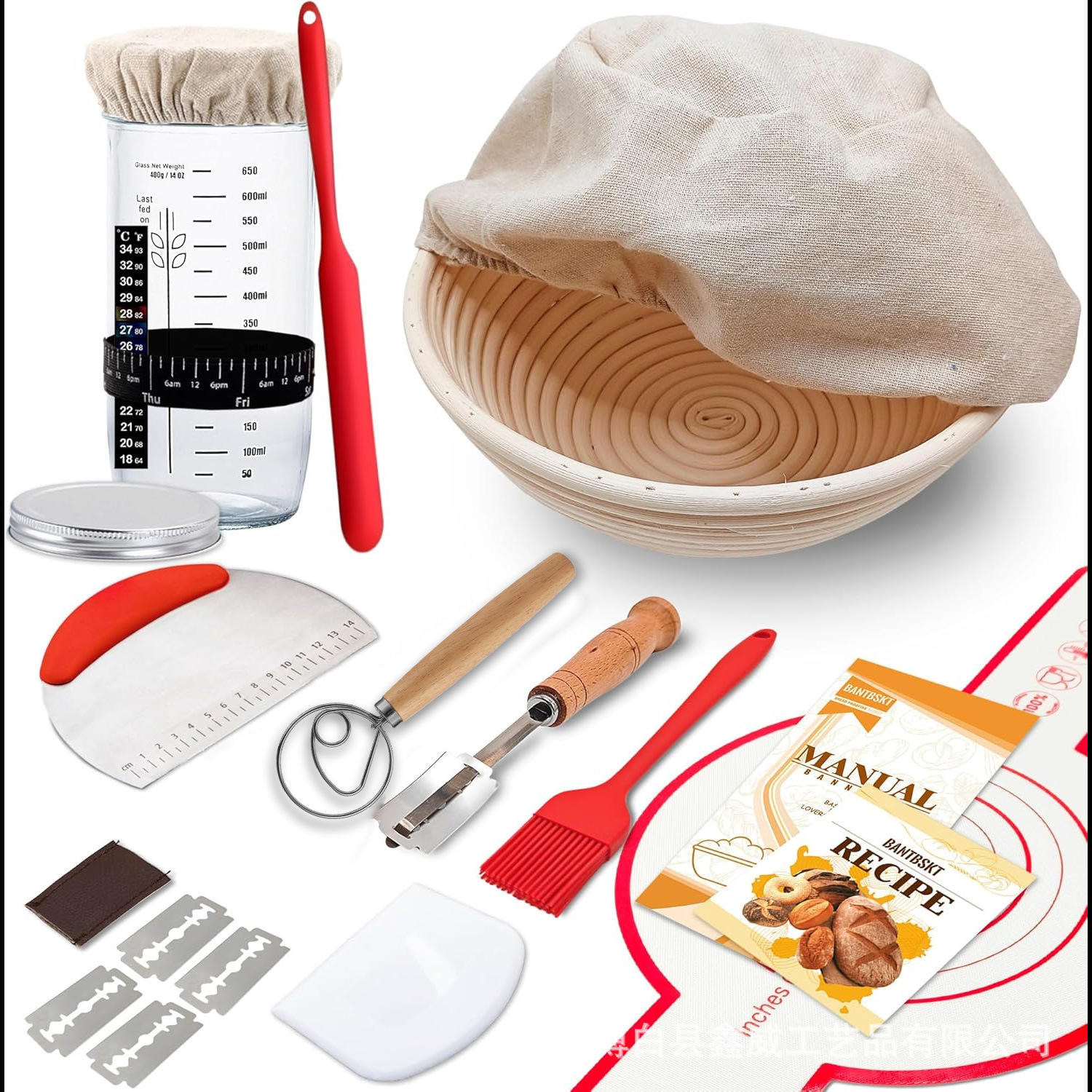 厂家直销印尼藤面包发酵篮烘焙工具套装 支持丝印LOGO可一件代发