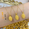 gold 999 Sufficient gold Durian Pendant Necklace Recall with nostalgia 3D Hard Gold 24K gold live broadcast Red Explosive money