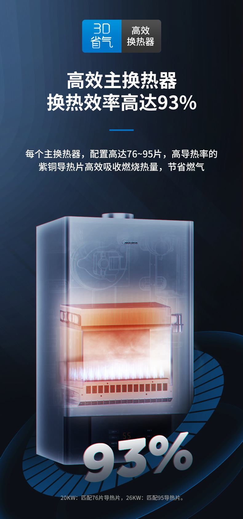 美的燃气壁挂炉家用c12/c16/18采暖热水两用r55/r06/26kw然气锅炉