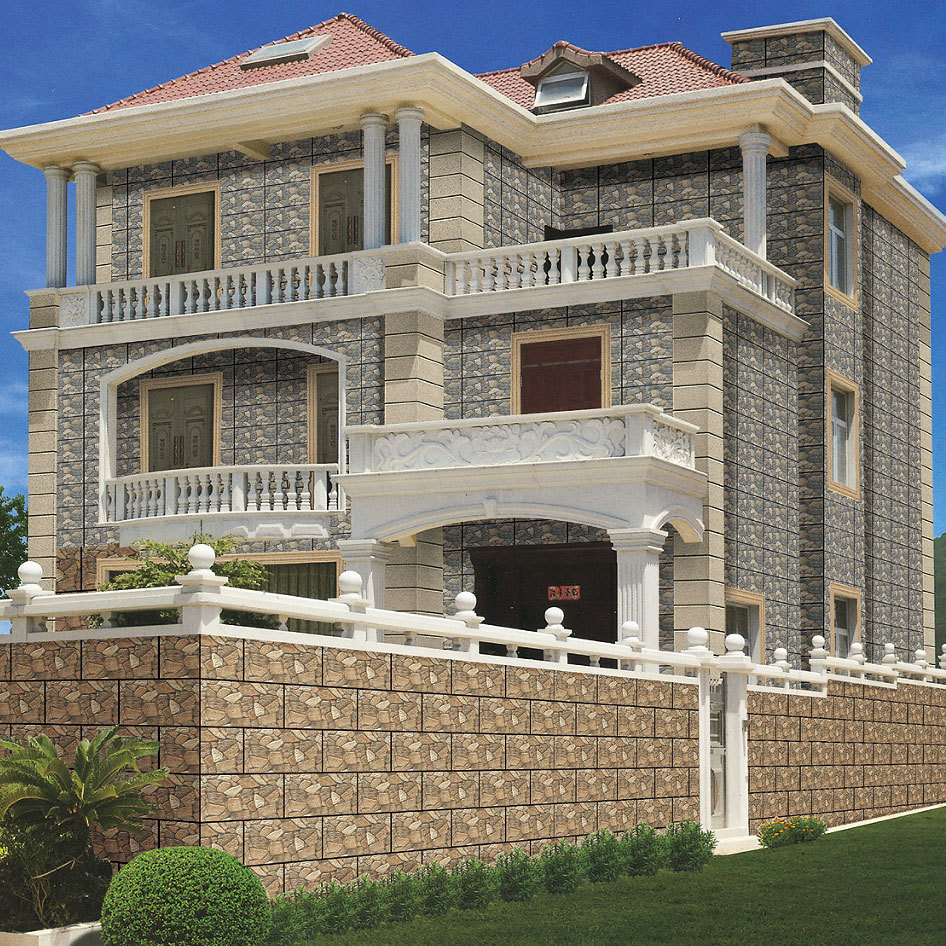 阳台庭院文化石外墙砖300x600户外仿古砖露台围墙瓷砖鹅卵石地砖