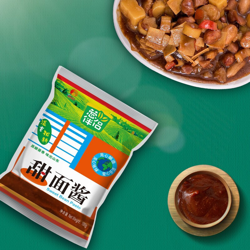 欣和葱伴侣甜面酱180g袋装家用蔬菜大葱蘸酱手抓饼酱炸酱面大酱