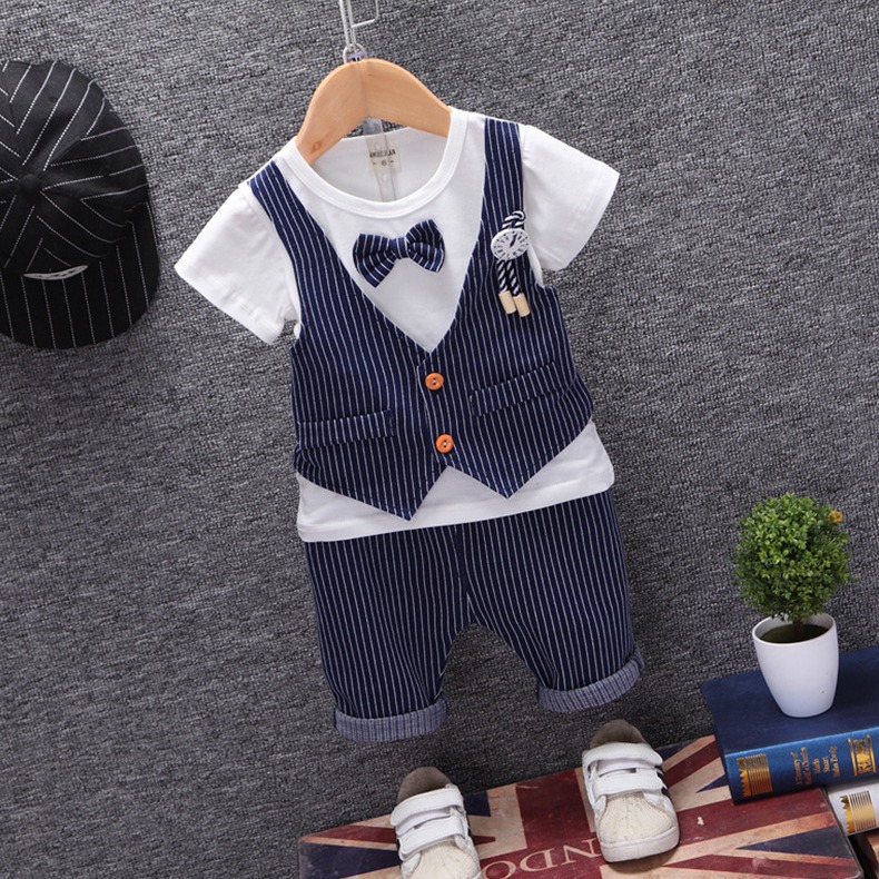 New Children's Clothing Korean Style 0-4 Years Old Boy Baby Baby Children's Clothes Short Sleeve Children's Suit Summer Clothes Factory Direct Sales Baby Clothes