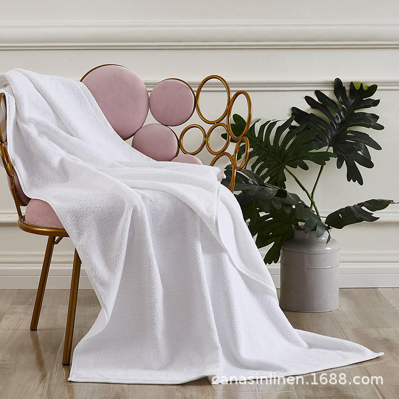 康乃馨浴巾五星级酒店用白毛巾全棉16s螺旋浴巾民宿美容院定制