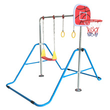 可折叠 儿童增高锻炼体操儿童单杠 带篮球架 吊环 秋千吊椅