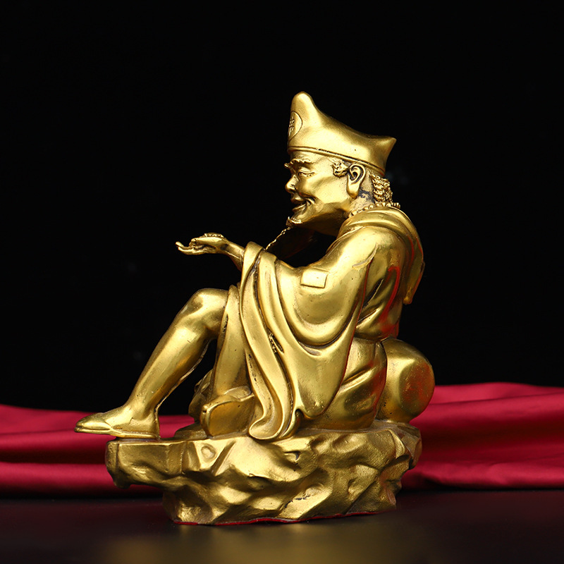 纯铜济公活佛桌面摆件降龙罗汉佛像道济和尚供奉济癫铜像家具礼品