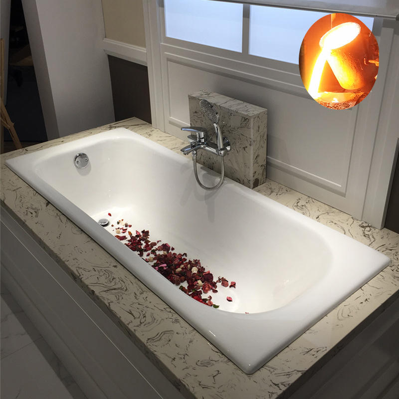 简约嵌入式砌台子铸铁搪瓷浴缸澡堂铸铁浴缸大小户型浴盆