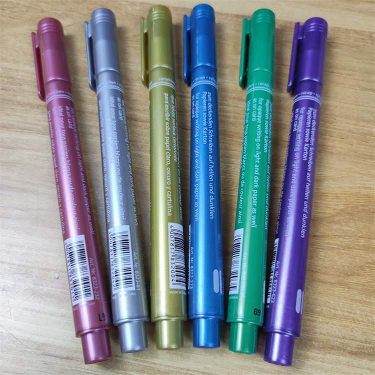 德国施德楼8323金属色记号笔彩色细笔金色记号笔彩色油性细记号笔