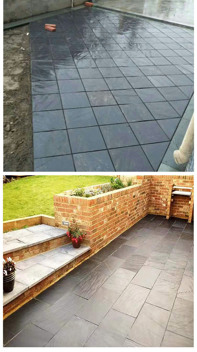 供应青石板踏步石文化石300*600别墅庭院广场铺地石仿古地面铺路