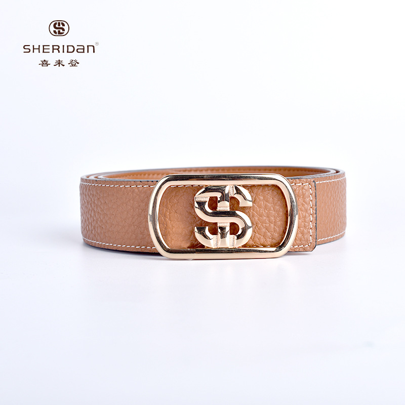 喜来登sheridan男士牛皮商务自动扣皮带男青年腰带裤带nl71055s