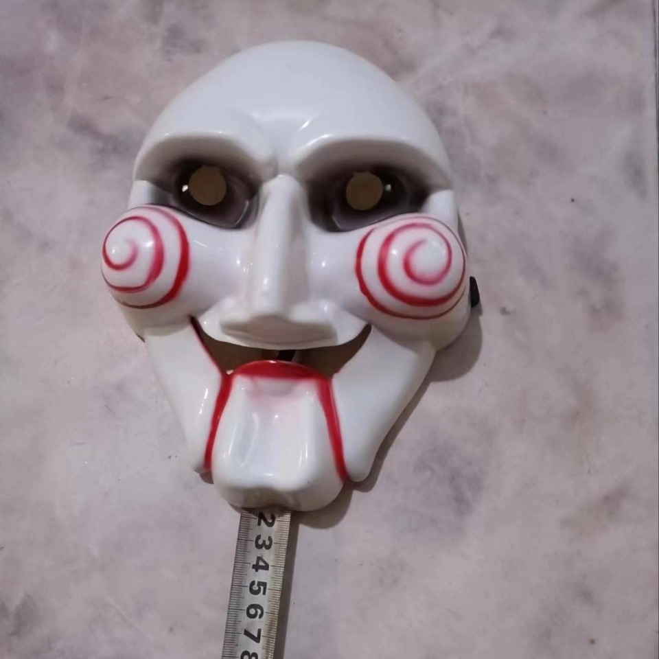 万圣节鬼节杀人狂电锯惊魂面具惊悚电影木偶比利同款面具-阿里巴巴