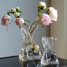 轻奢风高级感不规则花瓶简约创意玻璃瓶客厅桌面插花水养装饰摆件