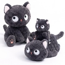 新款黑猫毛绒玩具可爱猫咪公仔娃娃机玩偶床上抱枕陪睡玩偶礼物女