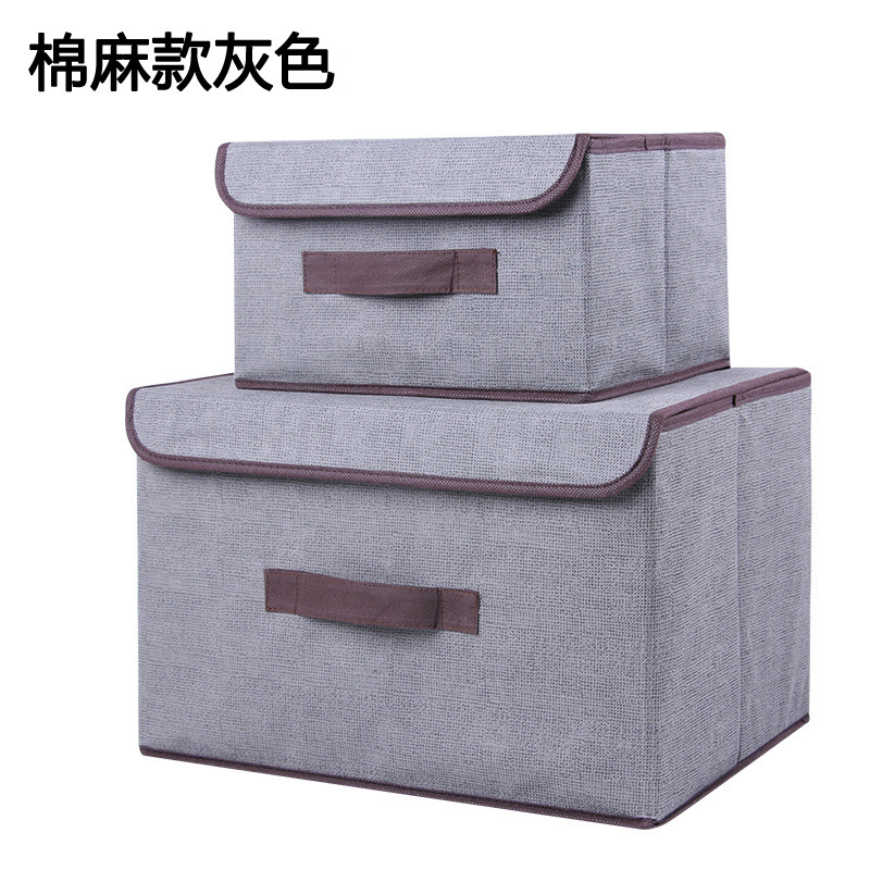 Home Fabric Foldable Linen Cotton Finishing Box Multi-Purpose Non-Woven Dust-Proof Storage Box Dormitory Contents Storage Box