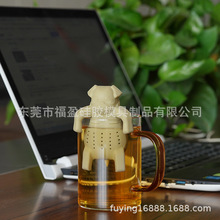 创意哈巴狗硅胶泡茶器便携可爱宠物狗狗茶叶包食品级硅胶茶具配件