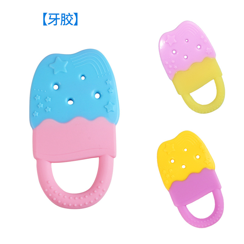 Soothing Teether Molar Rod Baby Silicone Toys Baby Prevent Hand Sucking Artifact Munchkin Soothing Chews Water Boiling Suitable Ice Cream Teether