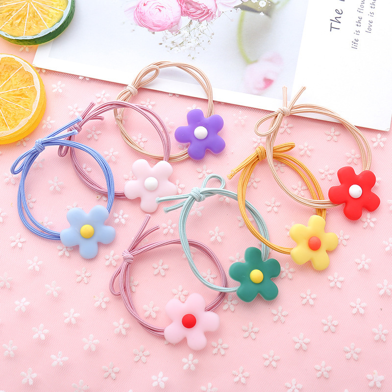 2523小清新可爱小花朵发绳女生饰品扎头发橡皮筋卡通成人儿童发圈