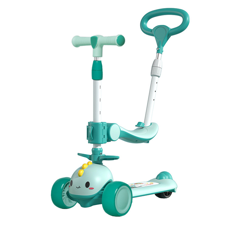 Children's Scooter 2-6-8 Years Old Boys and Girls Can Sit and Slide with Music Three-in-One Widen and Thicken Scooter