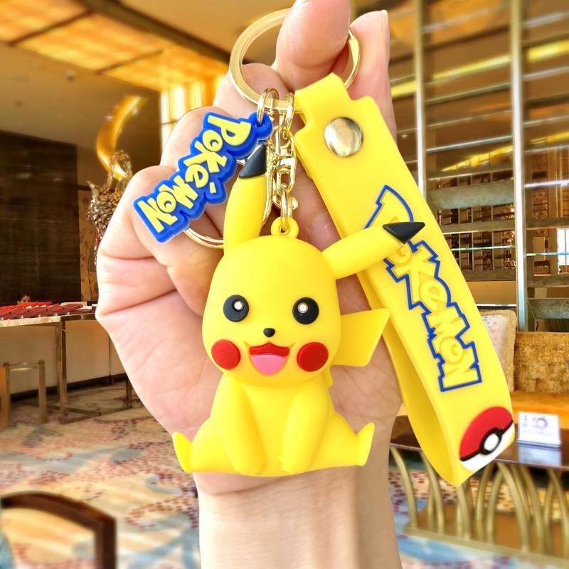 New Pokemon Day Man Cartoon Key Button Cute Pikachu Toy Bag Package Pendant Car Key Chain Wholesale