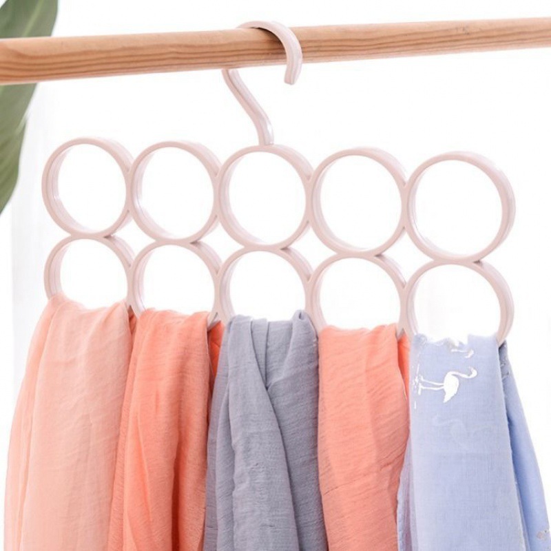 Multifunctional Storage Circle Scarf Rack Porous Wardrobe Storage Rack Hanging Silk Scarf Belt Tie Rack Drying Rack