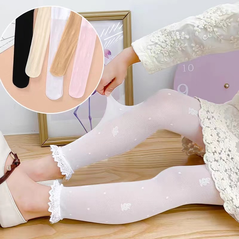 Children's Socks Summer Velvet Pantyhose White Non-Slip Dance Pantyhose Flesh Color Female Anti Mosquito Pants Factory Wholesale