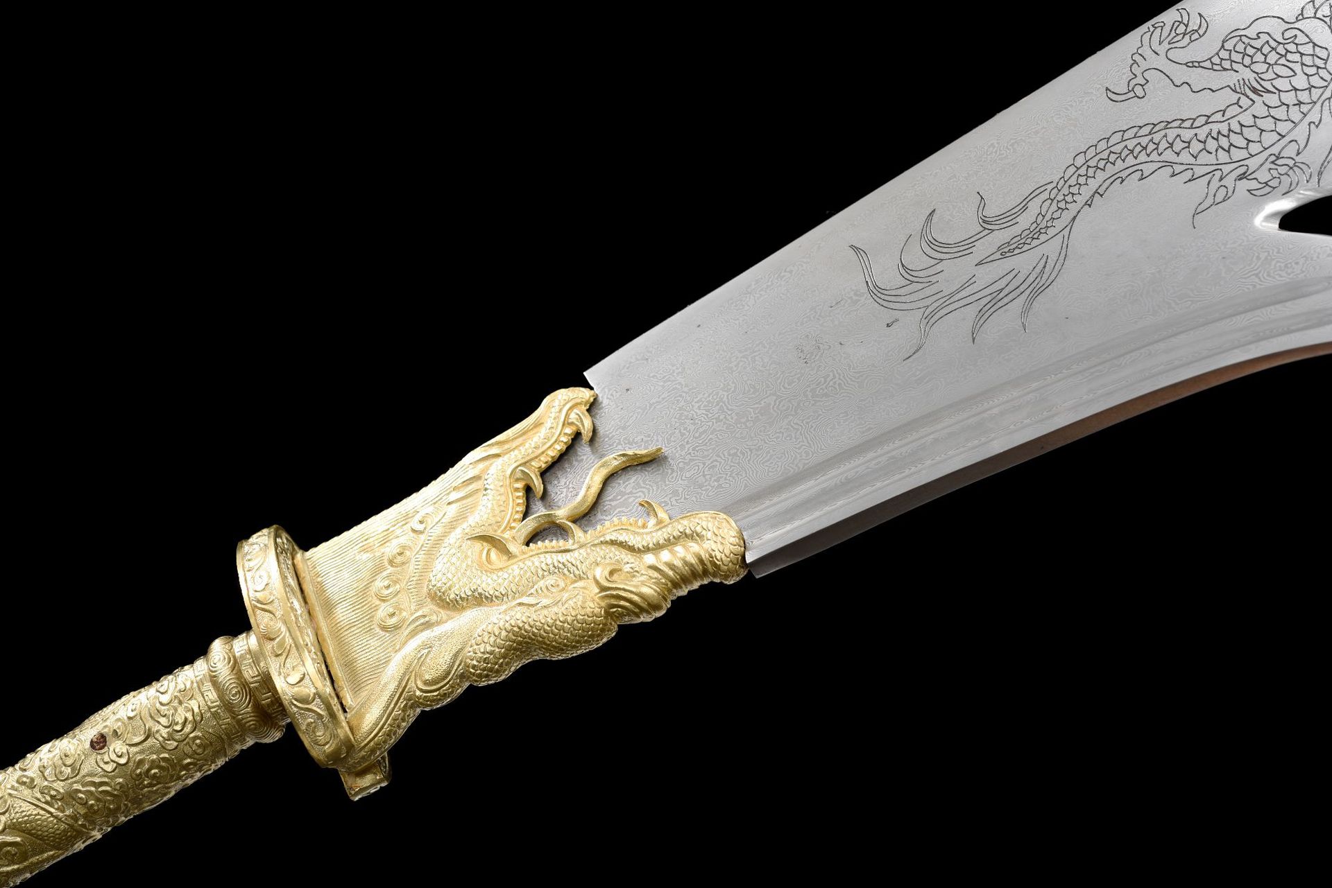 龙泉市刀剑花纹钢青龙偃月刀十八般兵器关公长刀工艺品摆件未开刃