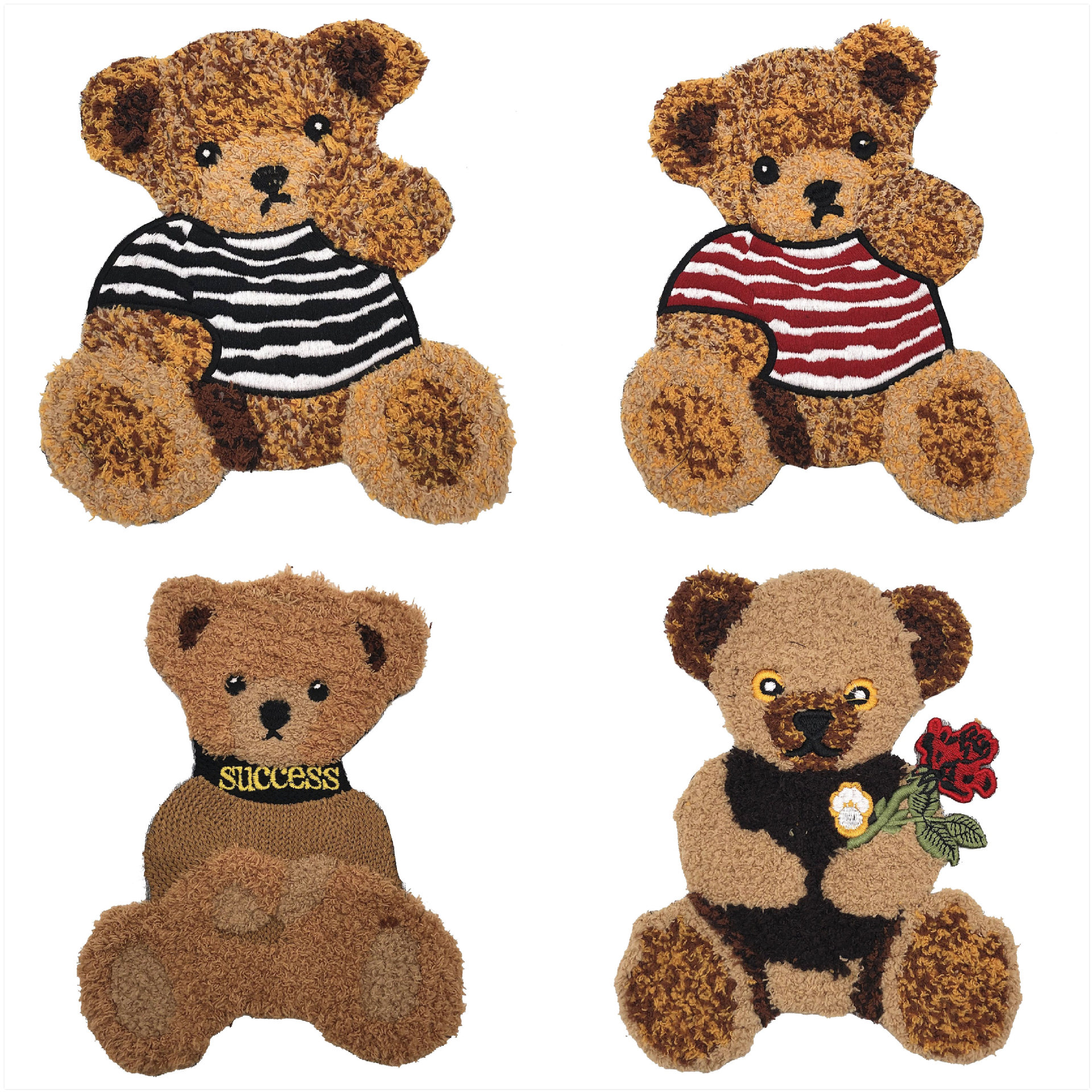 电脑绣花绳绣毛绒布贴 小熊毛巾绣刺绣贴服装辅料补丁贴