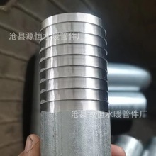 加长管接水管接镀锌外塑料管接头双头宝塔马牙扣水带接头倒拔刺