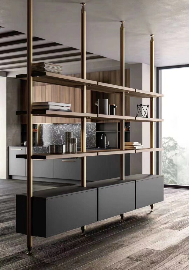 如简家居立柱式开放衣帽间衣柜定制开放式衣柜意式风格铝材定制柜