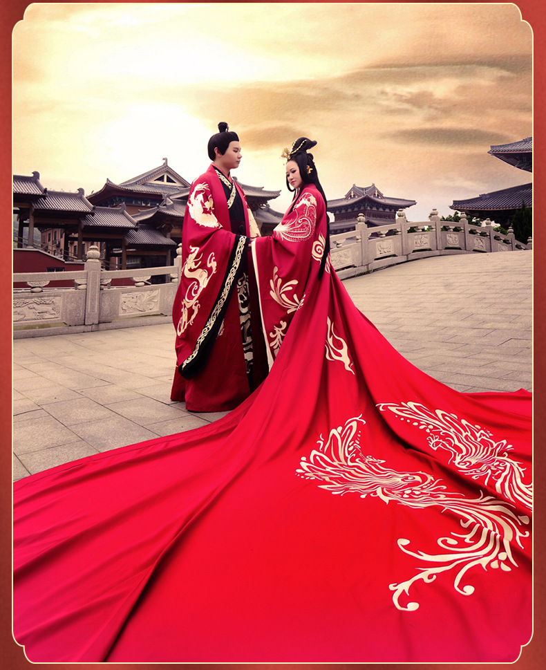 汉服婚服周制汉式婚礼龙跃凤鸣中式凤冠霞帔古装情侣装中国风嫁衣