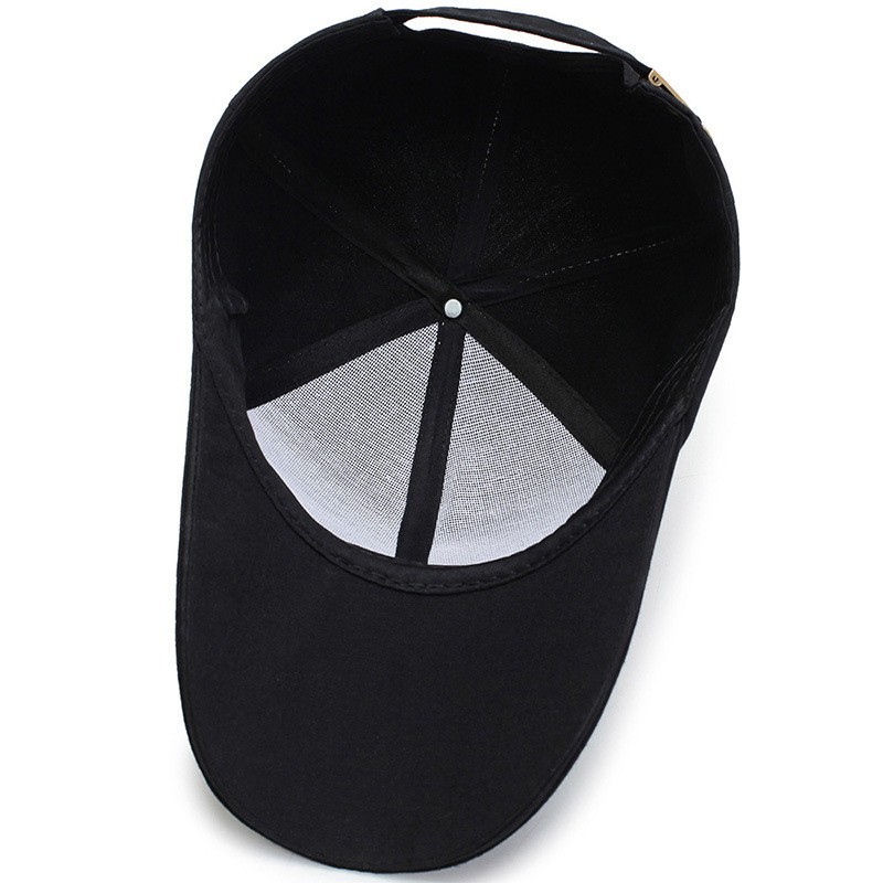 Hat Men's Korean-Style Spring and Autumn Sun Protection Lengthened Brim Iron Mark Canvas Peaked Cap Outdoor Casual Sun-Proof Baseball Cap