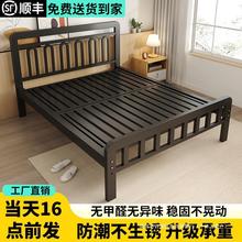出租房铁艺床经济型儿童铁架床单人床双人简易出租屋铁床家用