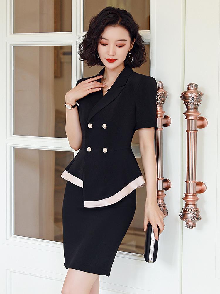 职业套装女夏季西装套裙时尚美容师珠宝店工作服气质正装空姐制服