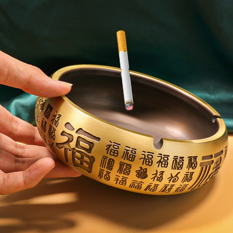 复古纯黄铜马到成功烟灰缸大展宏图创意个性大号家居茶台茶几摆件