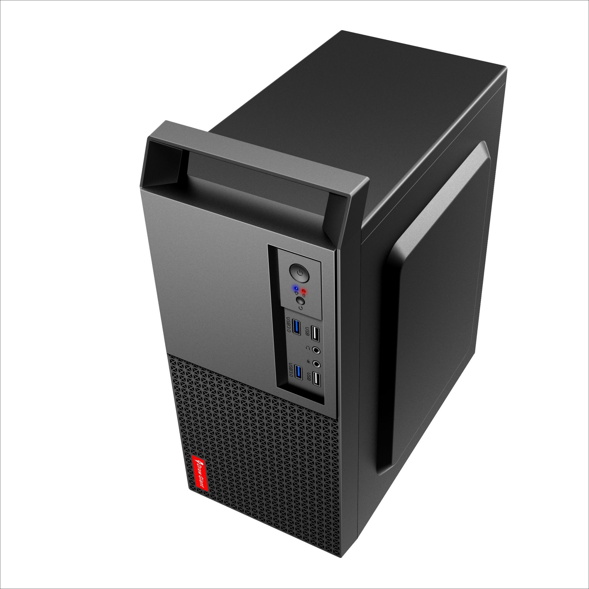 启航 手提台式电脑小机箱diy 双usb3.0 办公家用m-atx板机箱背线