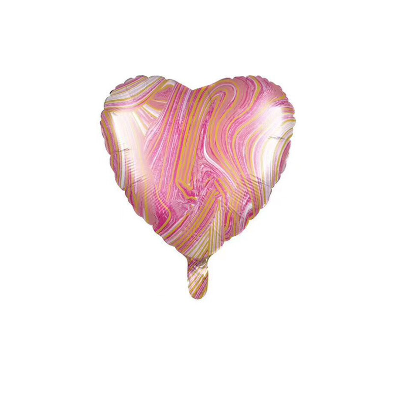 18-Inch Agate Heart-Shaped Aluminum Balloon Wedding Proposal Festive Party Decoration Balloon Love Confession Scene Layout