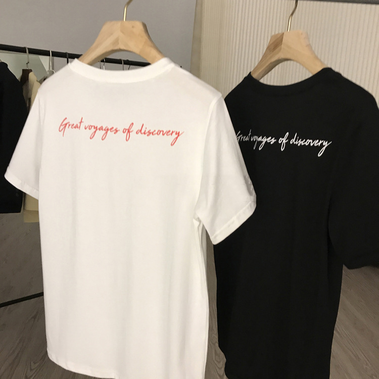 Oh, My God! Treasure Factory Recommended! Very Trendy and Very Stylish ~ Loose Handwritten Letter T-shirt for Women Spring and Summer