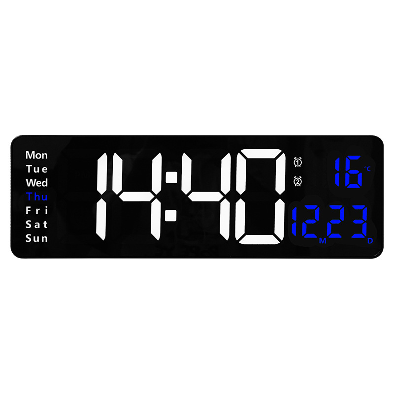 16-Inch Large Screen Function Lcdclk Nordic Digital Clock Simple Living Room Wall Clock LED Wall Clock 6626