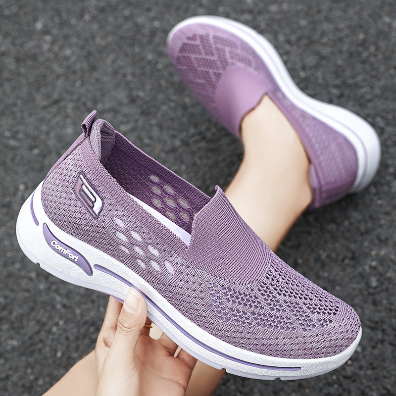 Mother's Shoes 2024 Spring and Autumn New Mesh Shoes Women's Old Beijing Cloth Shoes Middle-Aged and Elderly Walking Shoes Women's Leisure Thin Shoes