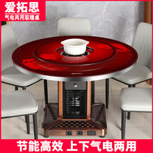天然气取暖桌烤火桌气电二用餐桌圆形1米1.2米多功能电烤炉取暖器