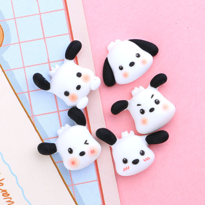 Cream Glue Epoxy DIY Phone Case Material Package Small Black Ear Dog Resin Accessories Decoration Homemade Barrettes