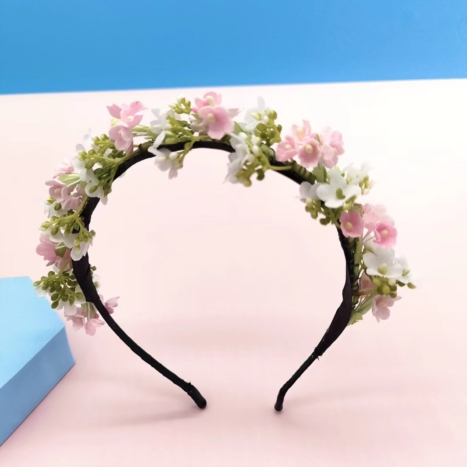 新款花仙子仿真花头箍花朵头饰旅游度假拍照花环节日演出舞蹈发饰