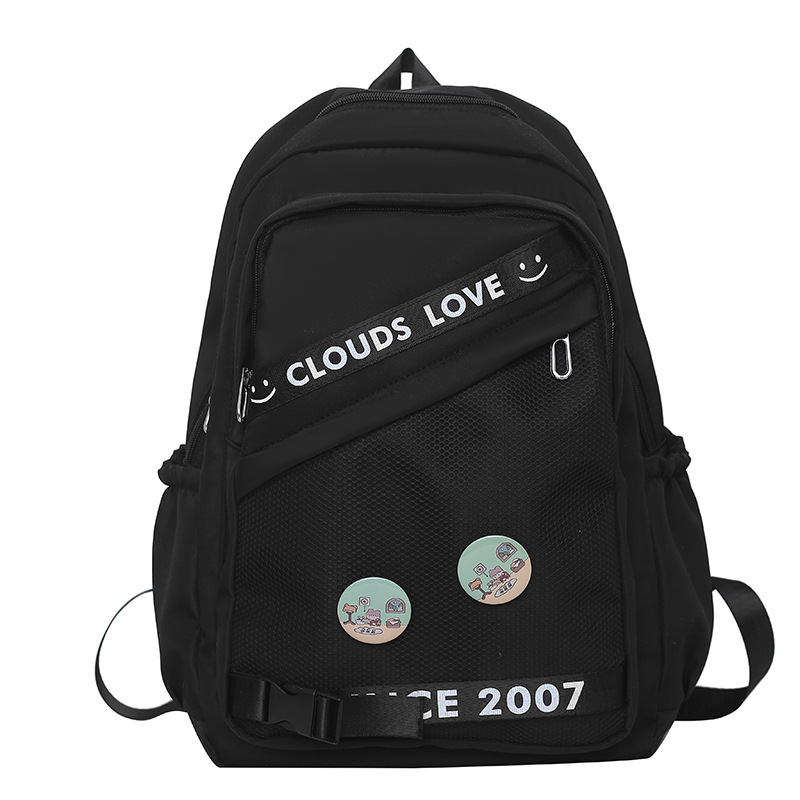 Fresh Contrast Color Female Student Casual Backpack 2023 New Junior High School Student High School Student Backpack Simple University Style