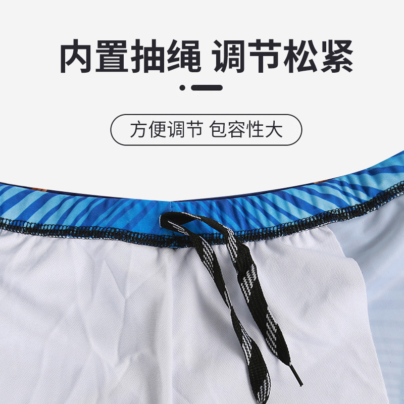 Men's Five-Point Swimming Trunks plus-Sized Extra Large Fashion Printed Lace-up Swimming Trunks Hot Spring Polyester Beach Shorts Wholesale