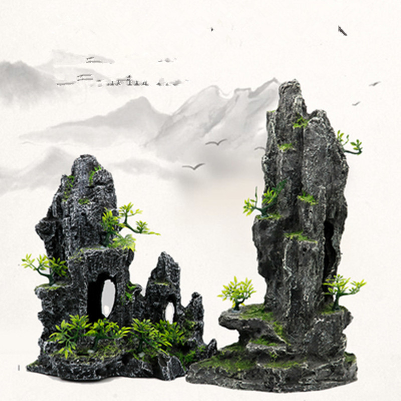 鱼缸造景装饰树脂假山水族箱仿真假山石生态景观套餐布景摆件组合