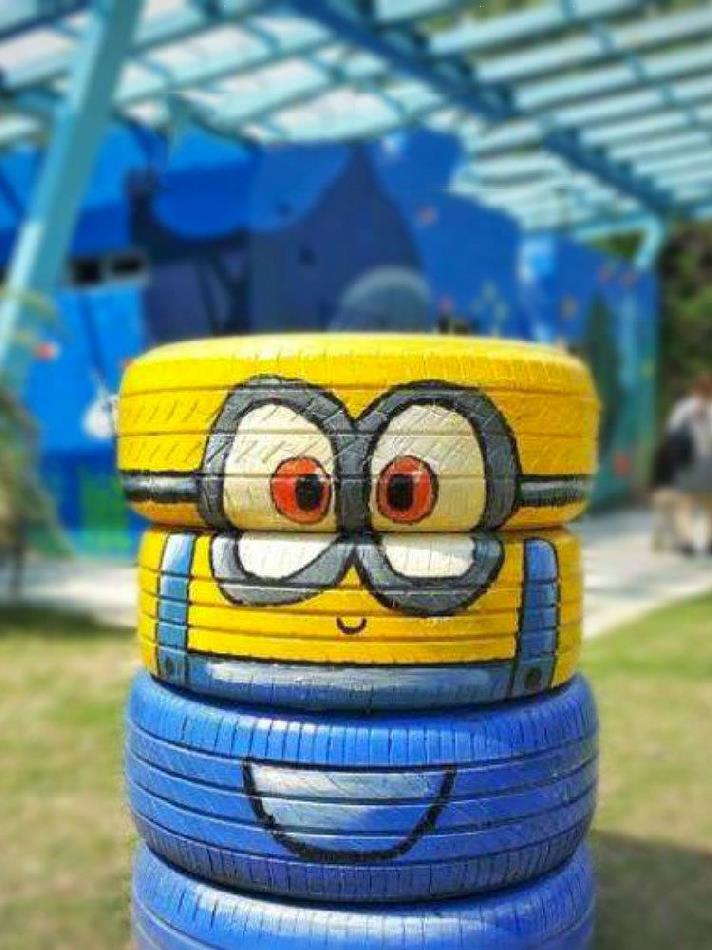 白色油漆家用卡通花篮颜料家具灰色绿色轮胎彩绘小型衣柜室内绘画