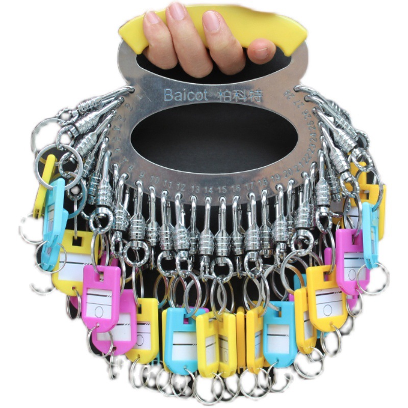加厚钥匙圆盘不锈钢锁匙圈环收纳板大门标记挂牌房东分类管理串扣