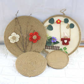 森系挂饰麻绳圆盘壁饰幼儿园教室墙面装饰布置环创手工材料壁吊饰